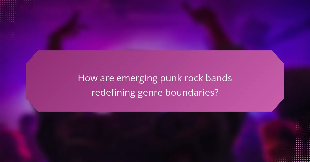 How are emerging punk rock bands redefining genre boundaries?