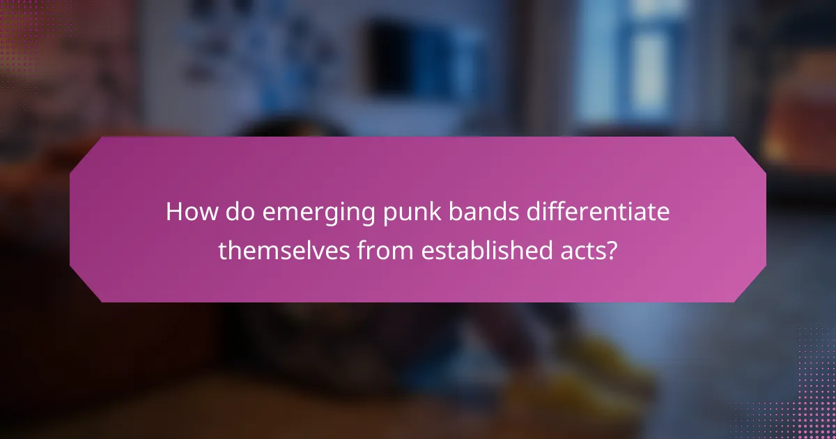 How do emerging punk bands differentiate themselves from established acts?