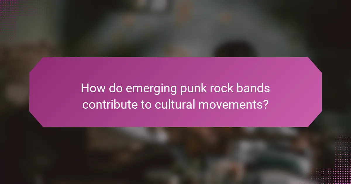 How do emerging punk rock bands contribute to cultural movements?