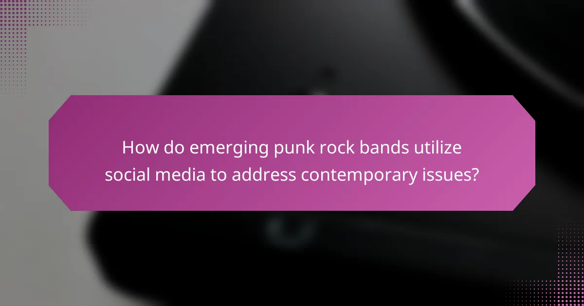 How do emerging punk rock bands utilize social media to address contemporary issues?