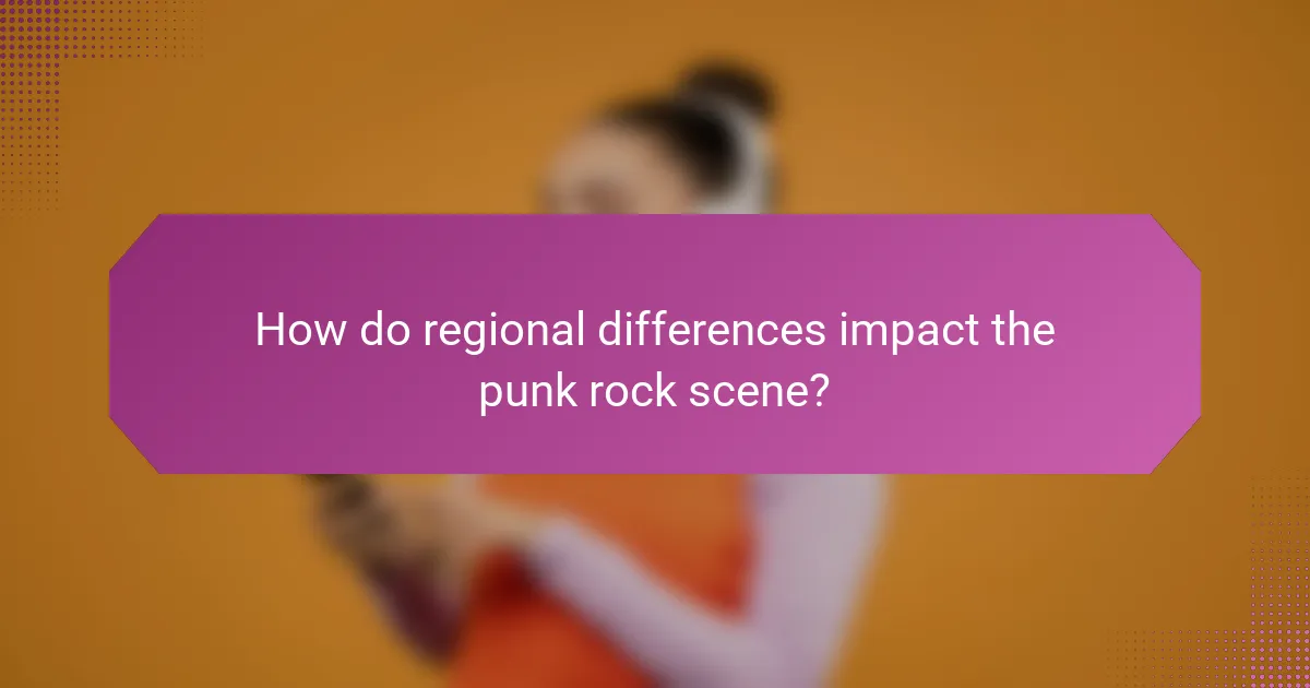 How do regional differences impact the punk rock scene?