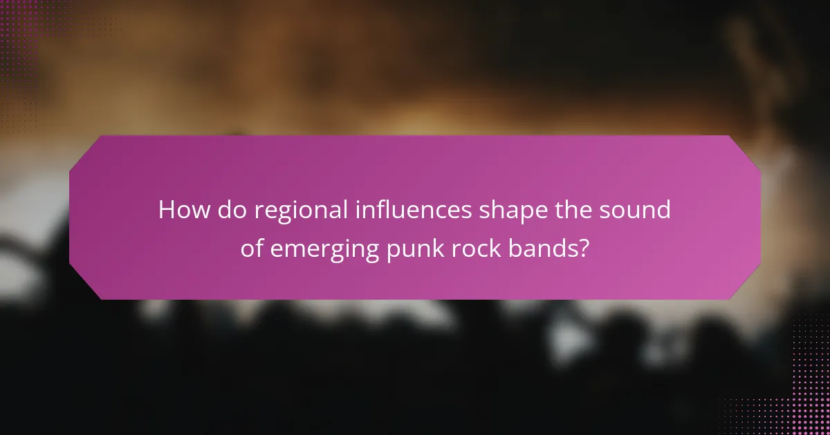 How do regional influences shape the sound of emerging punk rock bands?