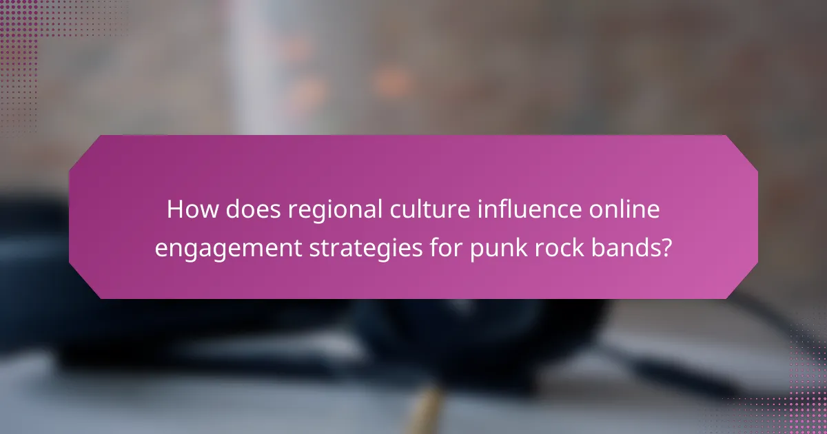 How does regional culture influence online engagement strategies for punk rock bands?