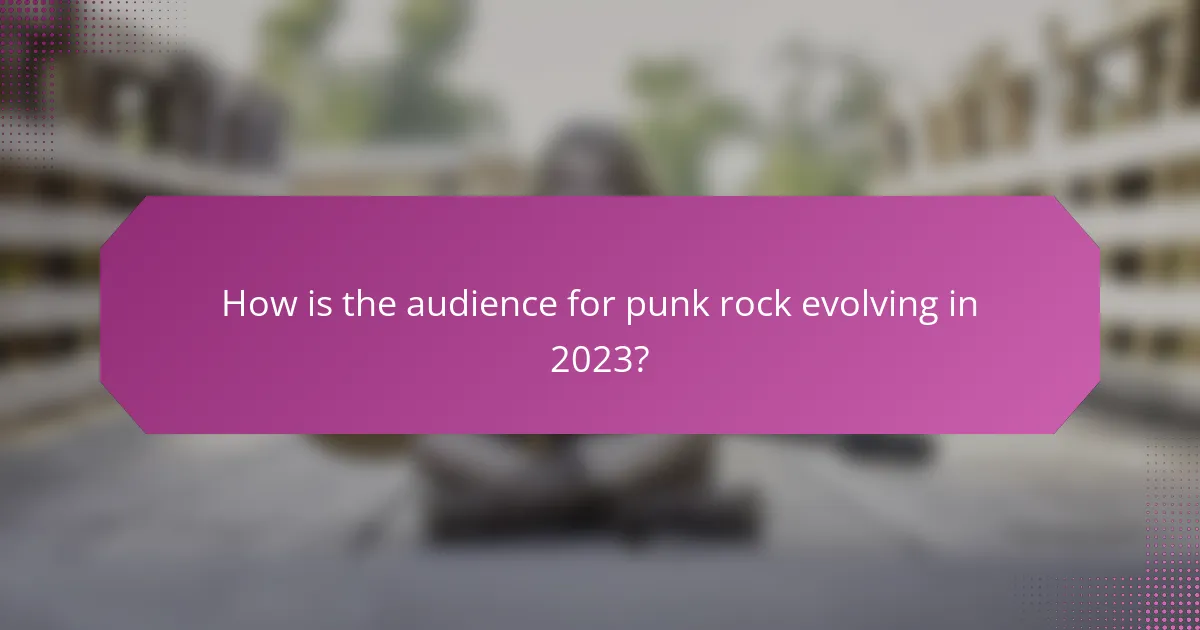 How is the audience for punk rock evolving in 2023?