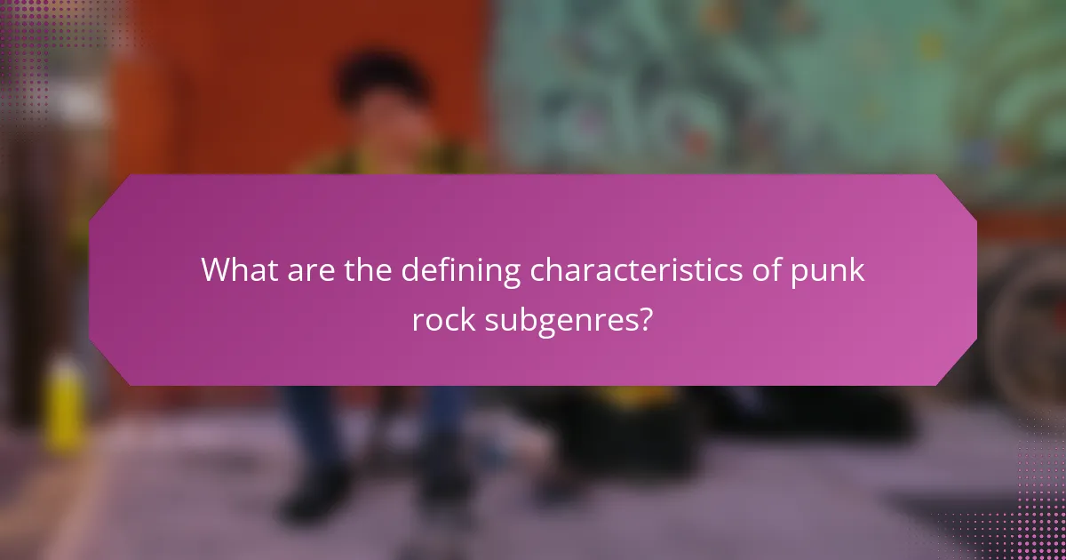 What are the defining characteristics of punk rock subgenres?