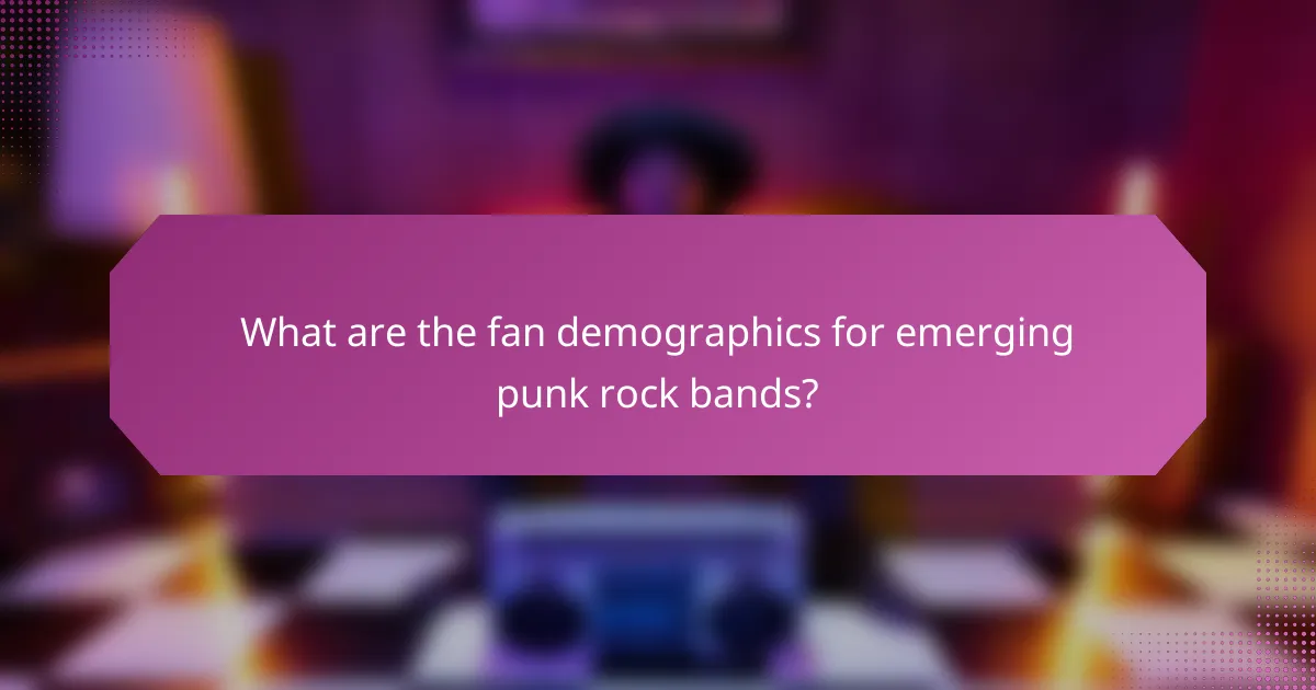 What are the fan demographics for emerging punk rock bands?