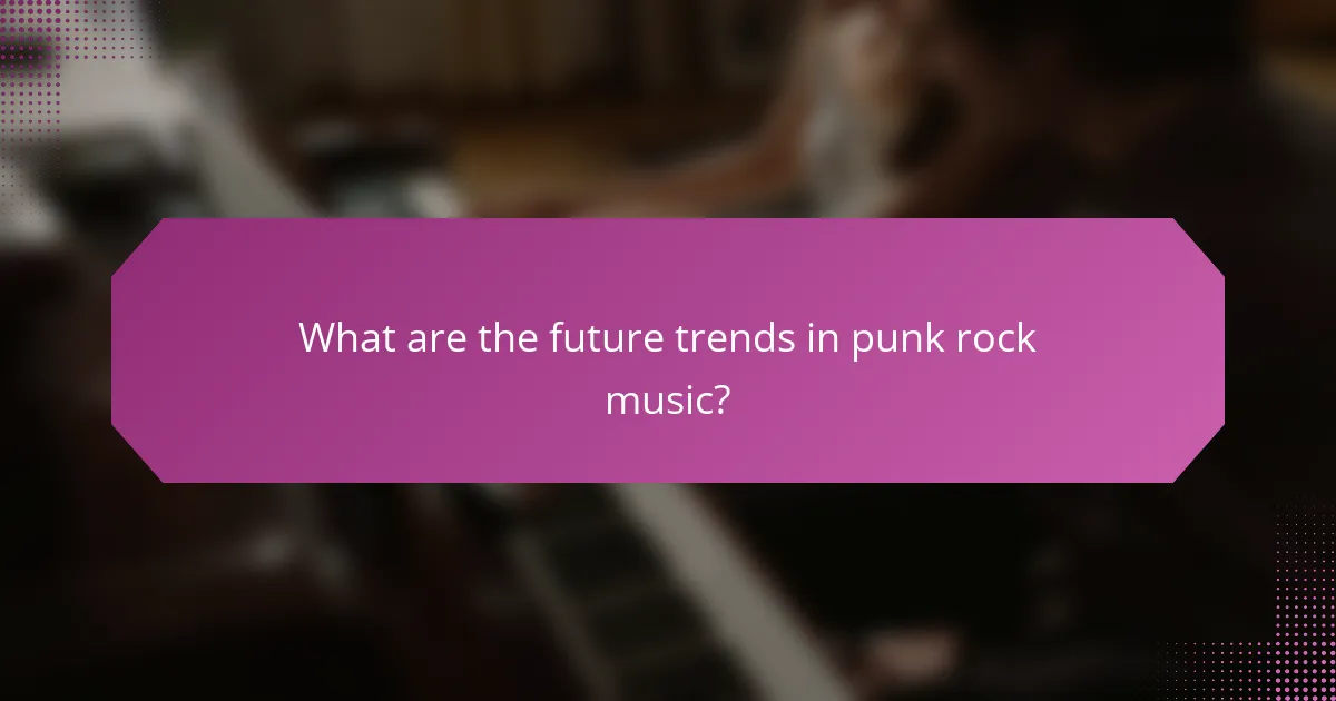 What are the future trends in punk rock music?