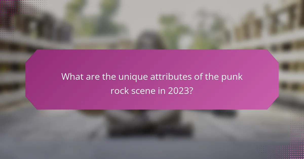 What are the unique attributes of the punk rock scene in 2023?