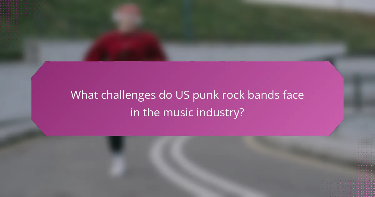 What challenges do US punk rock bands face in the music industry?
