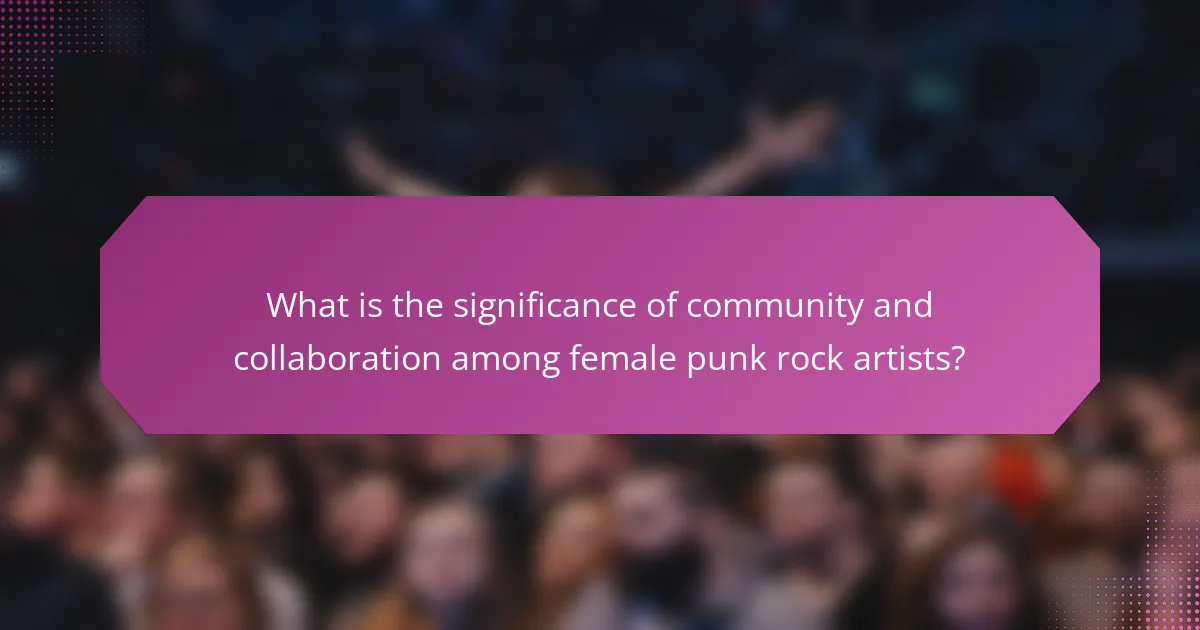 What is the significance of community and collaboration among female punk rock artists?