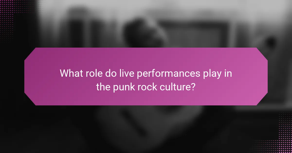 What role do live performances play in the punk rock culture?