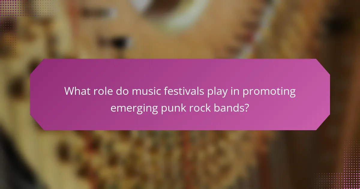 What role do music festivals play in promoting emerging punk rock bands?