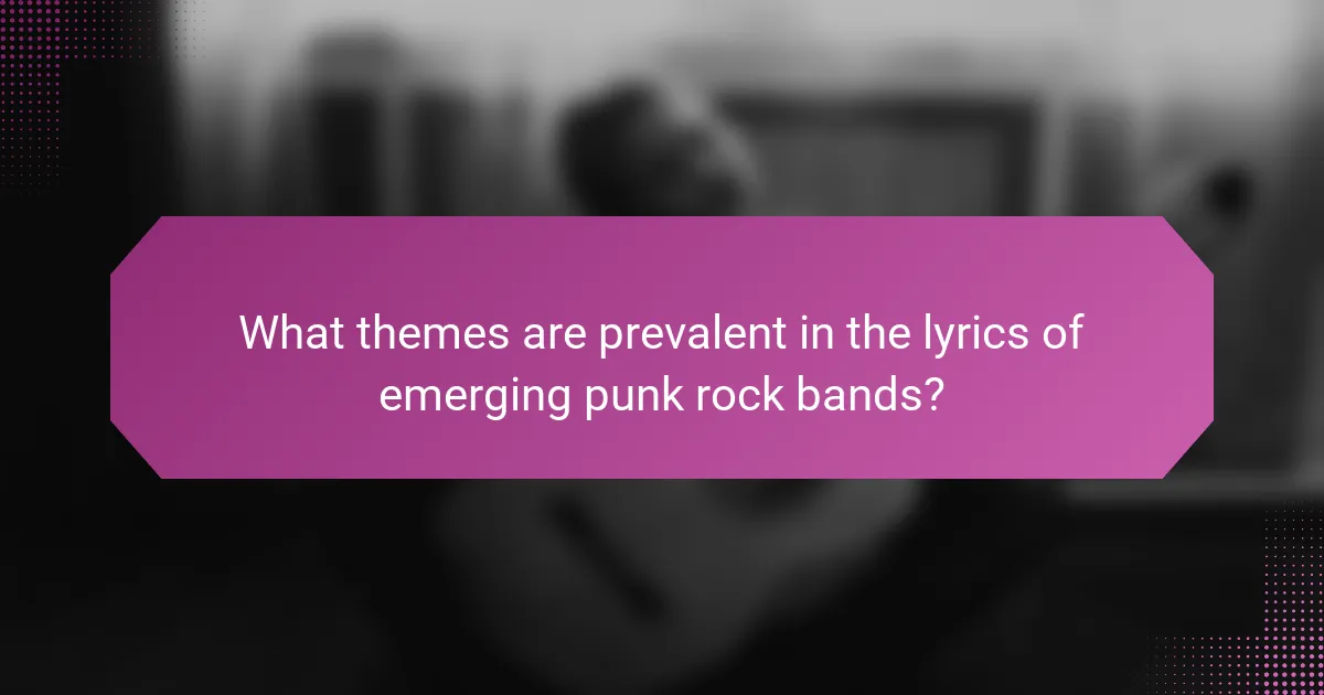 What themes are prevalent in the lyrics of emerging punk rock bands?