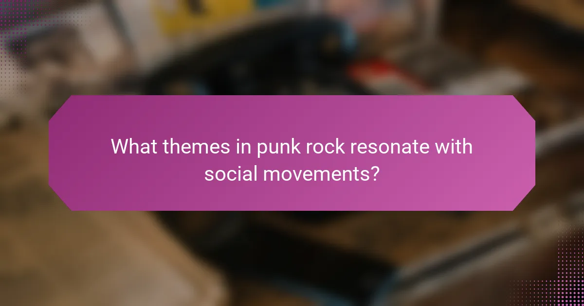 What themes in punk rock resonate with social movements?
