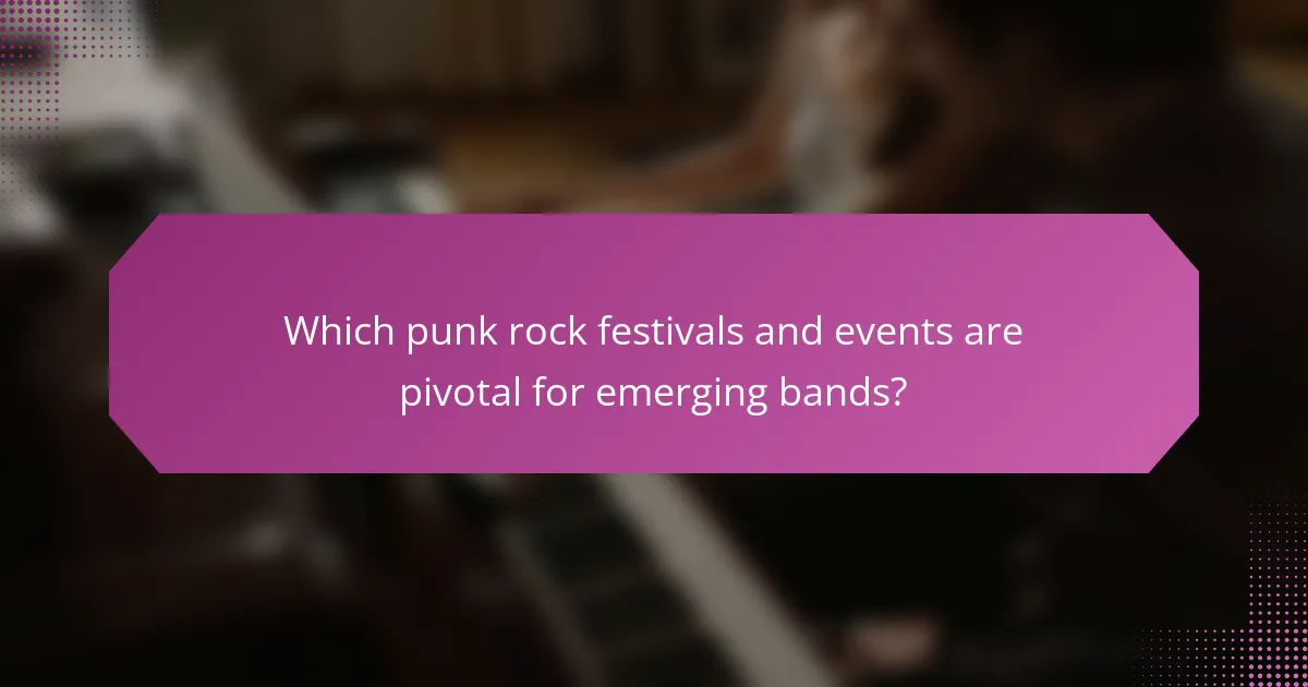 Which punk rock festivals and events are pivotal for emerging bands?