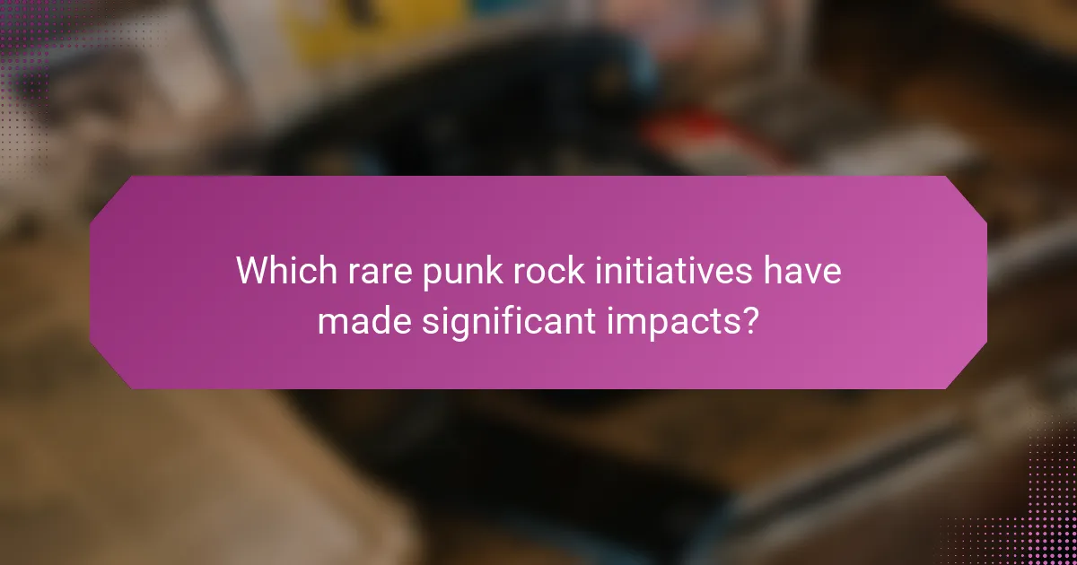 Which rare punk rock initiatives have made significant impacts?