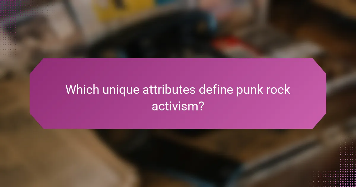 Which unique attributes define punk rock activism?