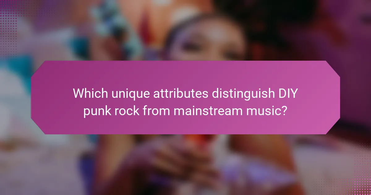 Which unique attributes distinguish DIY punk rock from mainstream music?